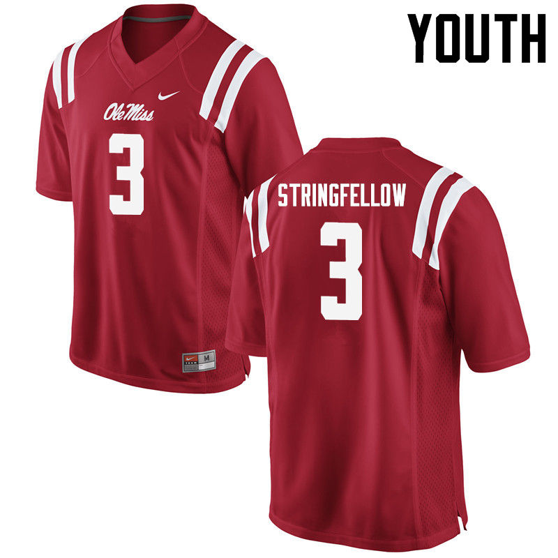 Youth Ole Miss Rebels #3 Damoreea Stringfellow College Football Jerseys-Red